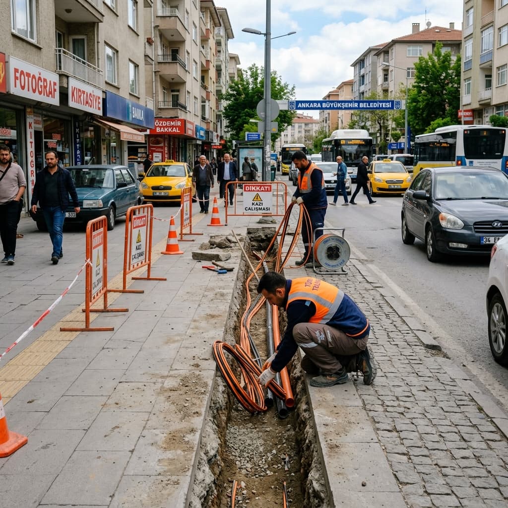 Şehir İçi 140 KM Kapalı Kazı Fiber Optik Şebeke Tesisi